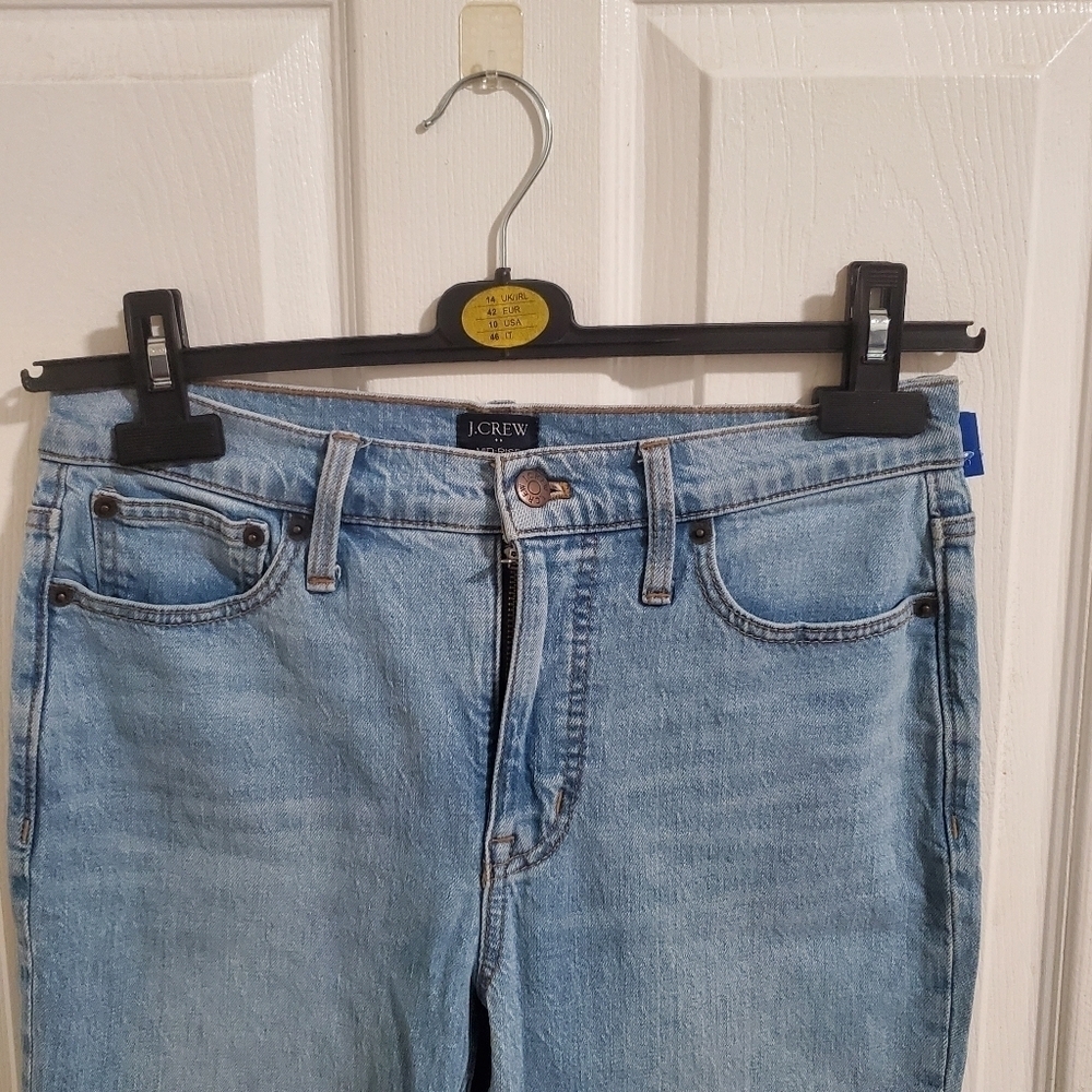 J. Crew Womens Mid Rise Flare Leg Crop Jeans Size 27 Blue Medium Wash Denim - Picture 2 of 6